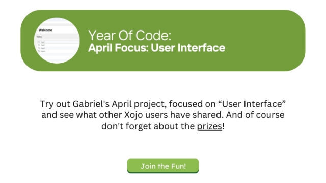April Year of Code: User Interface